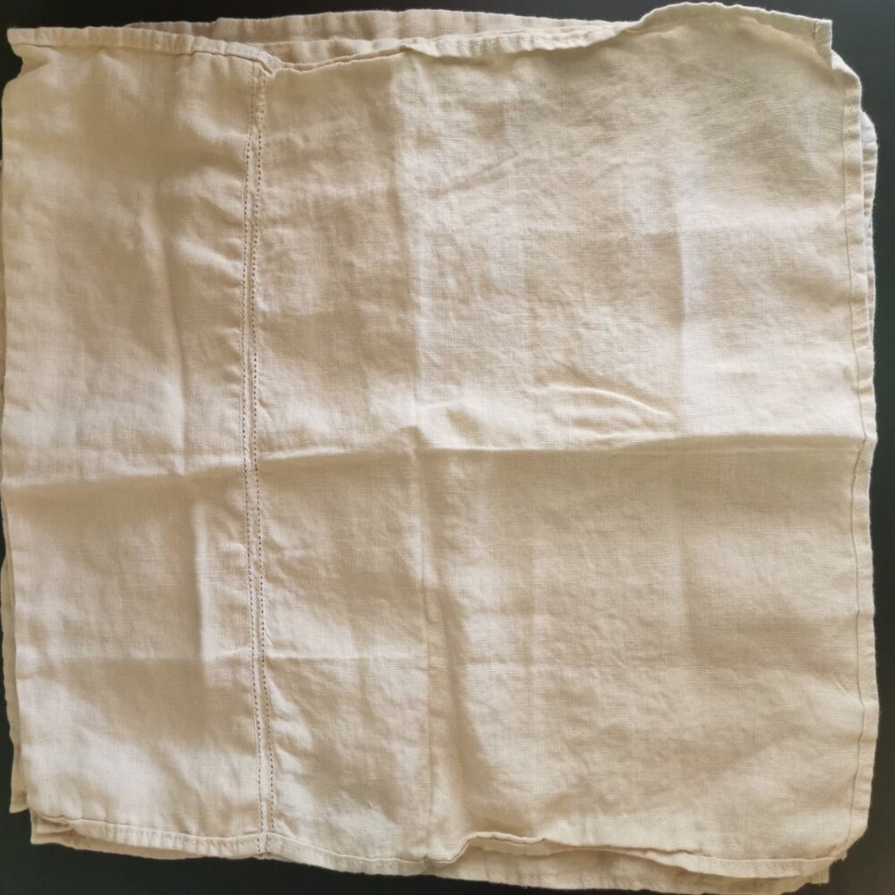 Set of 5 Williams Sonoma Vintage Napkins Cream Square 20" Made In Hungary
